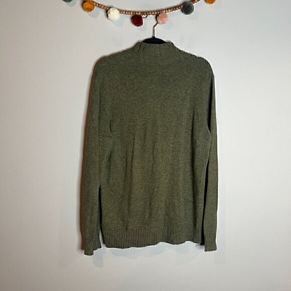 Rochas Paris dark green wool blend quarter zip cable sweater - Picture 5 of 5
